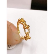 10k saudi gold paper clip ring-750