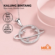 Planet Galaxy Aesthetic Necklace Planet Saturn Crystal Necklace Planet Gold Model Necklace Minimalis