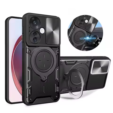 Reno11F 5G Case Shockproof Armor Magnetic Ring Slide Camera Protect Funda For OPPO Reno 11F 11 F Ren