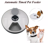 อุปกรณ์สำหรับสัตว์เลี้ยง Pet Bowl Feeder 6 Meals 6 Grids Cat Dog Electric Dry Food Dispenser 24 Hour