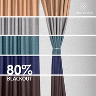 【 LANGSIR RAYA 𝟐𝟎𝟐𝟑 】Ready Made Curtain !!! Siap Jahit Langsir Linen Cotton 80% Blackout Kain Tebal Curtain - Window Panel/Sliding Door/Pindu Bilik - 5 Pilihan Warna (Free Hook/Free Ring)