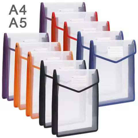 A4 A5 PP Waterproof Transparent Document Storage Organizer Three-Dimensional File Bag Durable Waterp