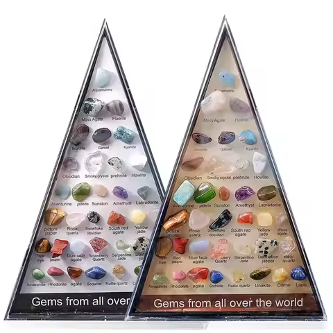 36pcs/Set Rock Mineral Collection Geology Gem Kit Natural Gemstone Crystal Sets Geology Educational 