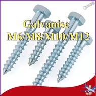 Galvanized hexagonal self-tapping DIN571 Galvanized wood screw Self-tapping screw Extended hexagonal