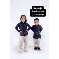 KEMEJA Black boys' shirts, children's shirts, kids' fashion shirts, short-sleeved shirts, children's