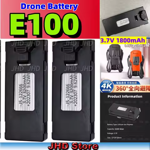 JHD Original E100 Drone Battery 3.7V 3200mAh For V88 Drone RC Qudcopter E100 E88EVO E99S Battery Par