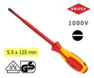 Knipex ไขควงกันไฟ VDE 1000V แกนสลิม สำหรับสกรูหัวแบน (ขนาด: ความกว้างหัว x ความยาวแกน)