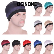 OCINONE Men Durag Hats, Breathable Polyester Wave Caps,  Multicolor Elastic Solid Color Multicolor D