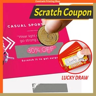 Customize Mystery Lucky Draw Coupon (Scratch Off Sticker) Lucky Draw Voucher, Hidden Prize Coupon, N