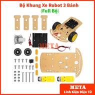 [FULL SET] Smart 3-wheeled Robot chassis set and 2 3-9V gear reduction motors (2 axles)