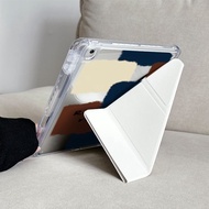 Romantic Retro Blue Brown Stitching 3Y% Off ipad10 Protective Case air65 Book pro11 Shock-Resistant 