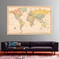 【Hot Style】World Map Without National Flag | World Map Gift World Map Print | Multi-size World Map |