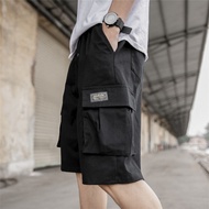 กางเกงขาสั้นหลวมผู้ชายอินเทรนด์กางเกงห้าจุดหลวมหลายกระเป๋าน้ำแบรนด์ INS สไตล์ฮ่องกงเกาหลีกางเกงฮิปฮอ