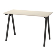 TROTTEN 書桌/工作桌, 米色/碳黑色, 120x60 公分
