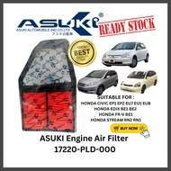ASUKI Engine Air Filter Honda Civic EP1 EP2 EU1 EU7 EU8 Edix BE1 BE2 FR-V BE1 Stream RN1 RN2 Spare P