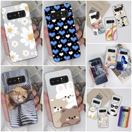 ปลอกสำหรับ Samsung โน๊ต8ซิลิโคนนิ่มน่ารักกันกระแทกเคสลายรูปหัวใจรักรูปหมีผีเสื้อน่ารักสำหรับ Samsung Galaxy Note 8 Note8เคสมือถือบั๊มเปอร์กระเป๋า