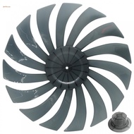 Replacement 14 inch plastic fan blades with 15 blade design and nut cover