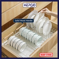 Wooden handle Kitchen Plate Holders Organizer Dish Rack Storage Dying Rack Counter Bowl Rack