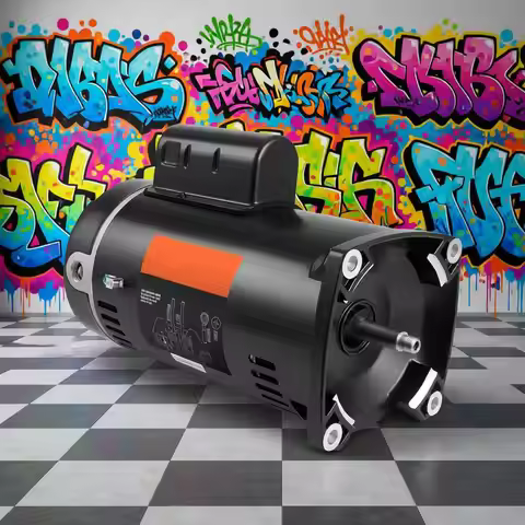 1.5 HP 56Y Frame Pool Pump Motor, 115V/230V, 3450 RPM, 60Hz, 90μF/250V AC Capacitor, CCW Rotation, S