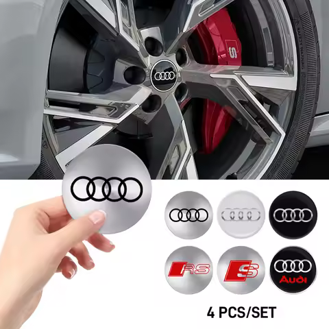 56/60/65mm 4PCS Car Wheel Hub Caps Emblem Badge Stickers Decoration Accessories For Audi A1 A2 A3 S3