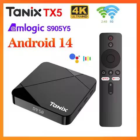 Amlogic S905Y5 Media Player Android 14.0 Tanix TX5 TV Box Android 14 Support 4K Ultra HD 2.4G & 5G D