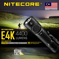 NITECORE E4K - 4400 Lumen EDC Flashlight with 5000mAh USB-C Rechargeable Battery - Ready Stock in MA