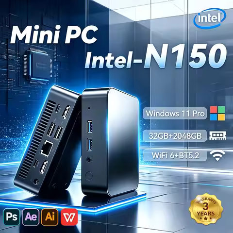 Intel Mini host Windows 11 Intel N150 Mini Pc Computer 32GB RAM 1TB 2TB SSD Mini PC WIFI 6 BT5.2 mic
