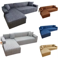 L Shape 1/2/3/4 Seater Pure Plain Color Sofa Cover Stretch Sofa Protector Elastic Removable