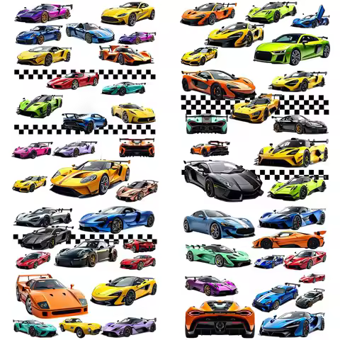 20 Style Cool Super Car UV Sticker Party DIY Decals 3D transfers uvdtf tumbler seal stickers 16oz uv