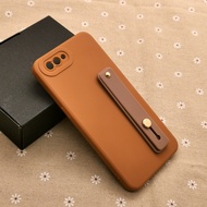 Carristo Oppo A1K / Realme C2 Simple Back Silicone Case with I-Ring Ring Soft TPU Cover Casing Phone