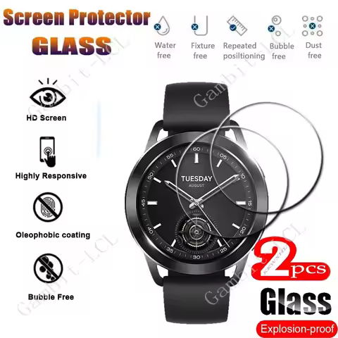 2PCS 9H HD Tempered Glass Screen Protector For Xiaomi Watch S3 S1 Active S4 Sport Watch2 Pro Watch5 
