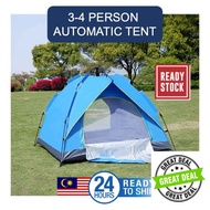 3-4 Person AUTOMATIC EASY CAMPING TENT 3-4 person Outdoor Camping Kem  Easy Pop up Collapsible Tent 