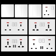 Wall switch socket 13A with USB power socket wall White/Rose gold/Silver gray ultra-thin modern switch socket