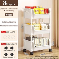 3 4 5 Tier Storage Rack Removable Multilayer Trolley Book Rack With Wheels Household Lliving Room Ki