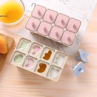 8 cell Silicone Ice Cream Popsicle Mold with Handle Ice Cream Mold Summer Children's Ice Cream Maker Ice Cube Tray Mold