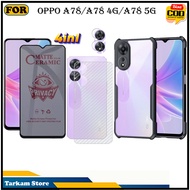 4IN1 Tempered Glass Oppo A78 A78 4G A78 5G Anti-Scratch Glass Full Cover Screen Protector Elegant