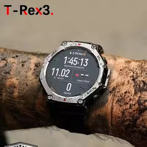 New T-Rex 3 Pro Dual-Band GPS Military Smart Watch 48mm 10ATM Water-Resistant 500mAh Battery Compass