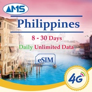 Philippines eSIM 8-30 Days Daily Unlimited Data Philippines SIM Card for travel Prepaid sim card Unl