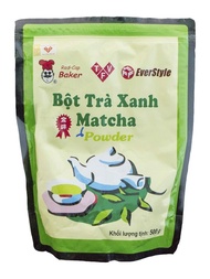 Bột trà xanh Matcha Đài Loan mũ đỏ chính hãng EverStyle túi 500g