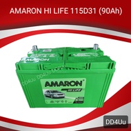AMARON HI LIFE 115D31 แบตเตอรี่รถยนต์​ 90Ah แบตแห้ง แบตกระบะ แบตSUV , MPV