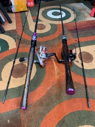 Joran carbon padat lentur set Reel 3000