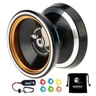 Professional Non-Responsive Yoyo M001-BAlloy Aluminum Yoyo with Metal Ring Intermediate Yoyo+Extra 5