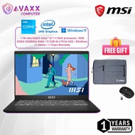 MSI Modern 14 C11M-042 14" FHD Laptop Classic Black ( I3-1115G4, 8GB, 512GB SSD, Intel, W11 )