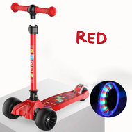 สกู๊ตเตอร์เด็ก 3 ล้อ ล้อกว้าง มีไฟ พับเก็บได้ ปรับระดับได้ สกุ๊ดเตอร์เด็ก สกูดเตอร์ขาไถ Kids Kick Sc