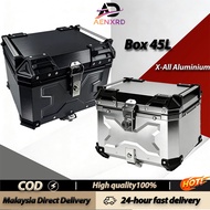 45/55L moto trunk Kotak ekor Motorcycle Aluminium Top Box 45L/55 Large Capacity Waterproof Motorcycl