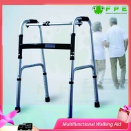【FPE】Black Adult Walker Multi-functional foldable stainless steel Walking Aid aids Crutches Canes To