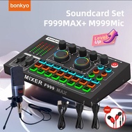 Soundcard F999MAX+M999Mic  live broadcast equipment full set Bluetooth live sound card  live mixer f