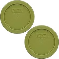 Pyrex 7202-PC Olive Green Plastic Food Storage Replacement Lid, Made in USA - 2 Pack