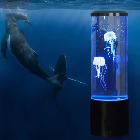 Jellyfish Lava Lamp, Aquarium Ocean Night Lights，7Colors LED Jellyfish Mood Lights With For Home Bed
