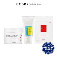 [COSRX OFFICIAL] One Step Original Clear Pad, 70 Pads + Low pH Good Morning Gel Cleanser, 150ml + Acne Pimple Master Patch (24 Patches)